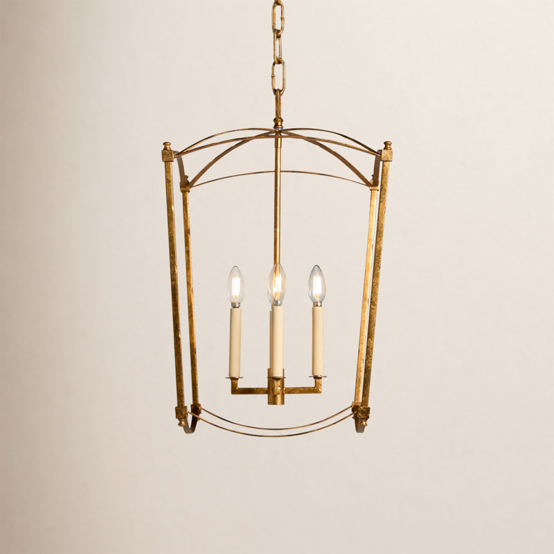 Birch Lane™ Olive 4-Light Dimmable Geometric Lantern Chandelier